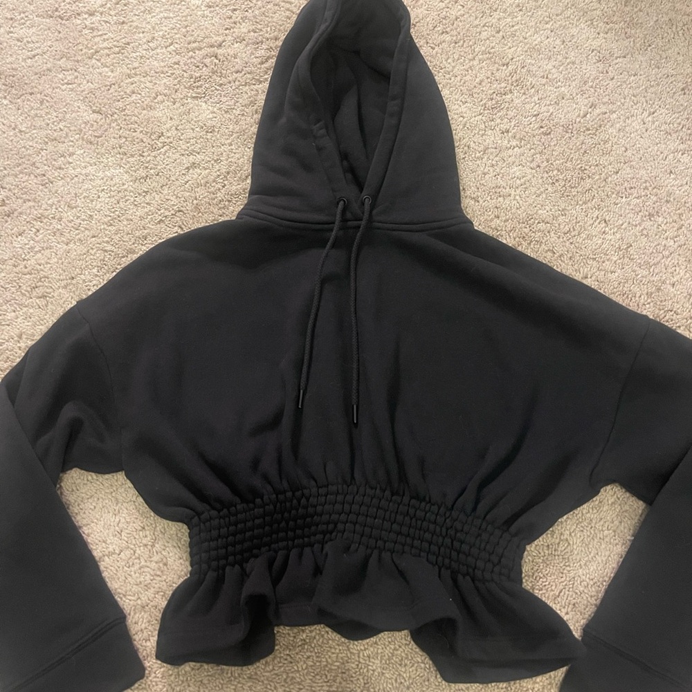 ba&sh black sweatshirt with sinched waist